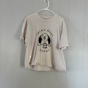 Coffee shop merch short sleeve beige Raleigh, NC unisex XL cropped